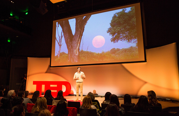 Boyd Varty speaks about Ubuntu, and how it can be seen in nature, at TEDWomen 2013. Photo: Kristoffer Heacox