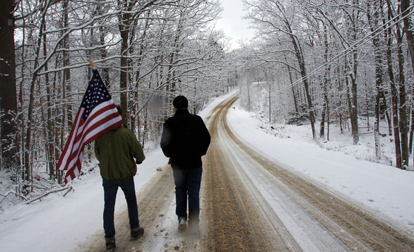 One of the beautiful snowy forests that Lessig describes. Photo: Bruce Skarin/Flickr